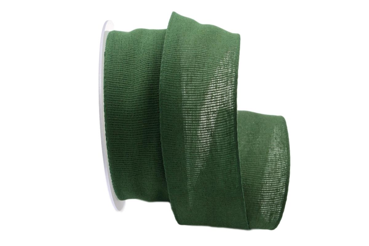 Baumwollband Cotton dunkelgrün 40mm ohne Draht