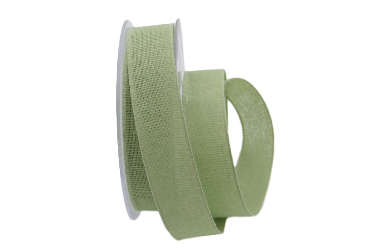 Baumwollband Cotton mintgrün 25mm ohne Draht