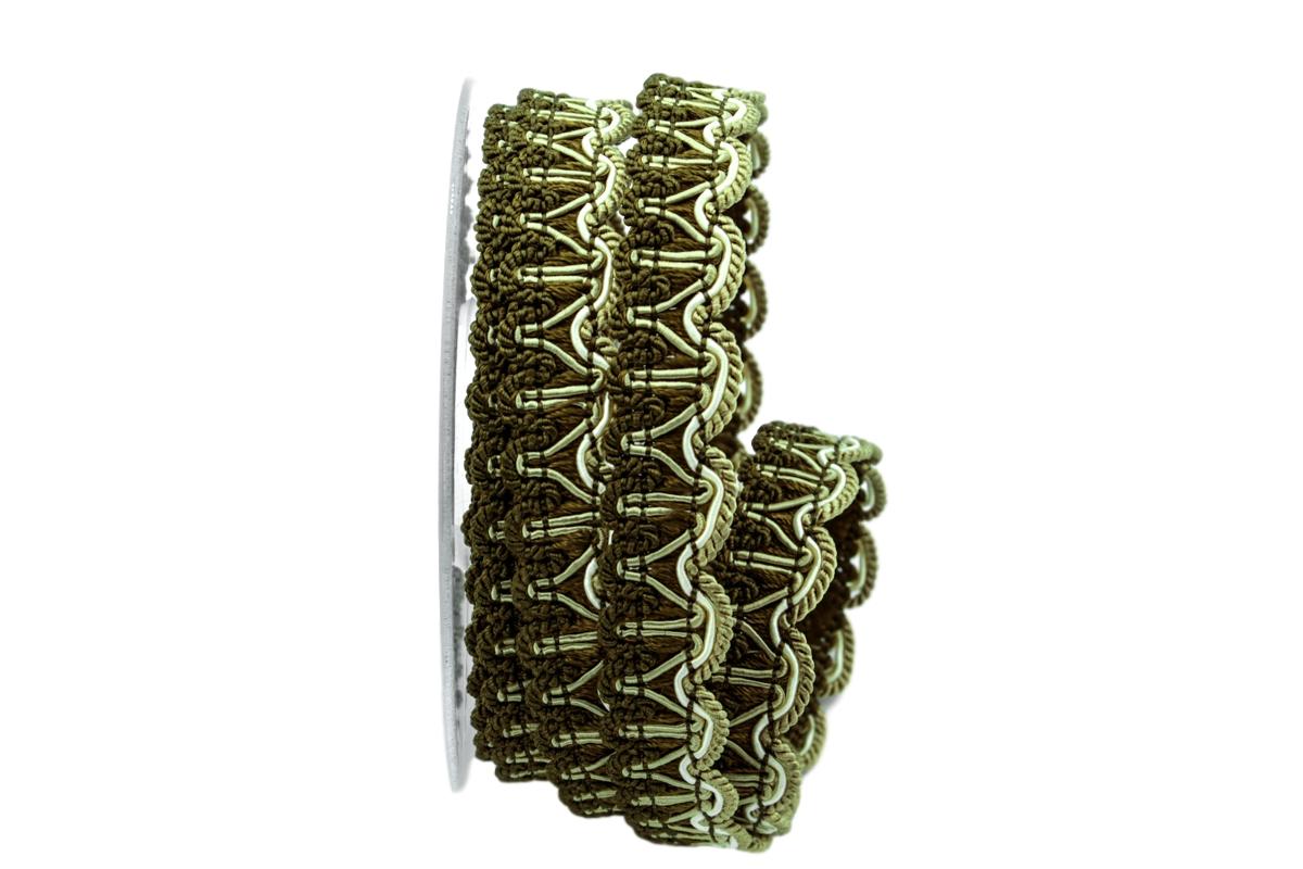 Bortenband Rustikal 25mm grün ohne Draht