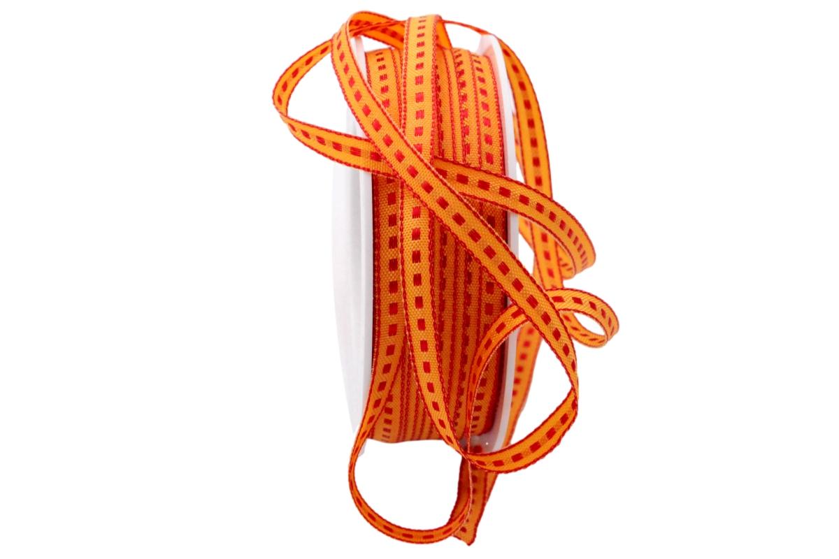 Dekoband Assegni orange ca. 6mm ohne Draht
