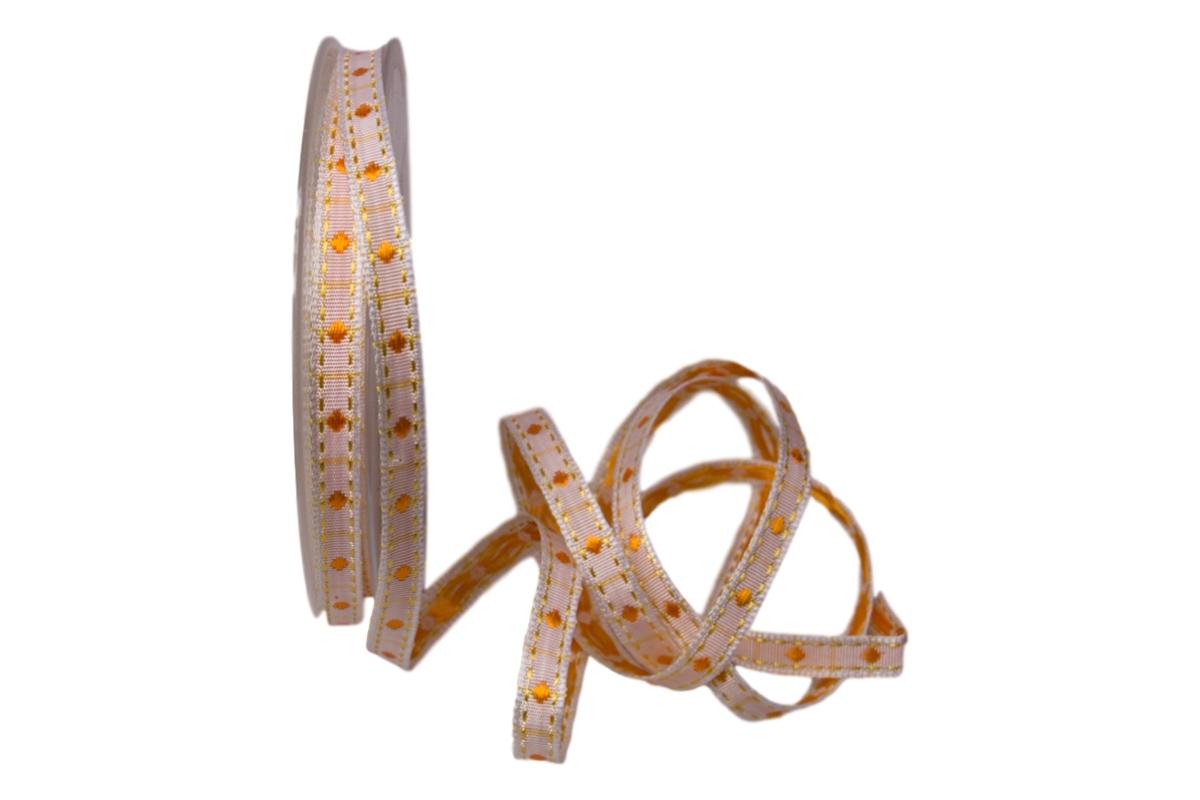 Dekoband Elba 8mm orange ohne Draht