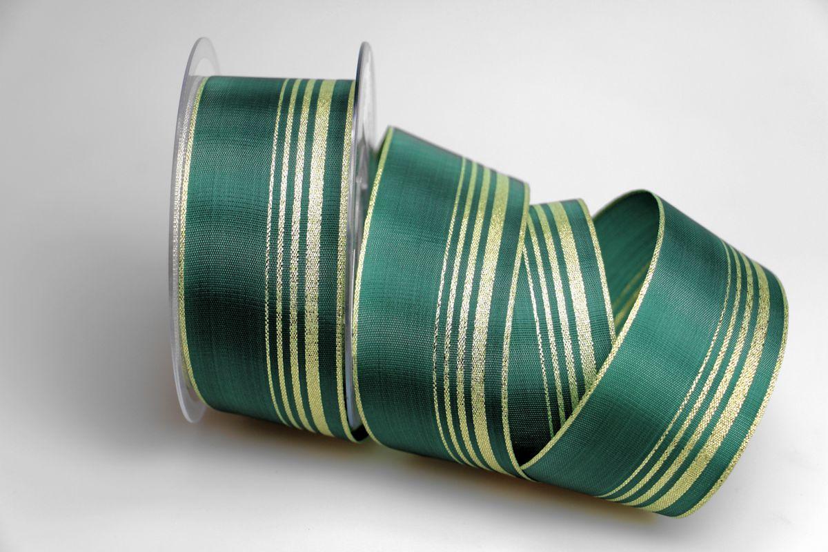 Dekoband Green Line grün 40mm ohne Draht