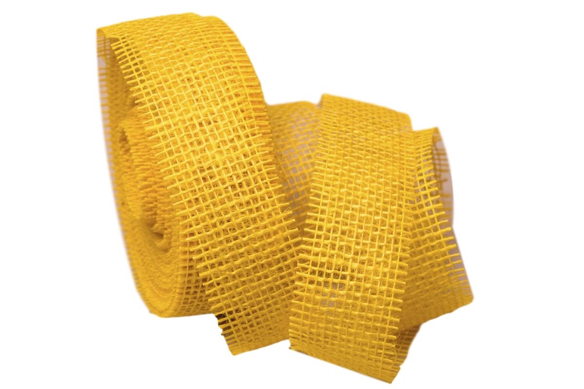 Dekoband Jute gelb 40mm ohne Draht