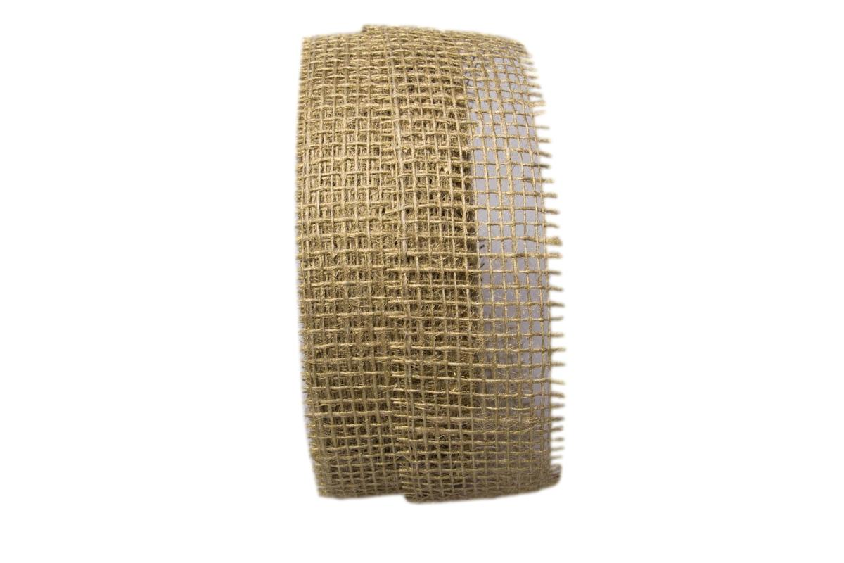 Dekoband Jute gold 40mm ohne Draht