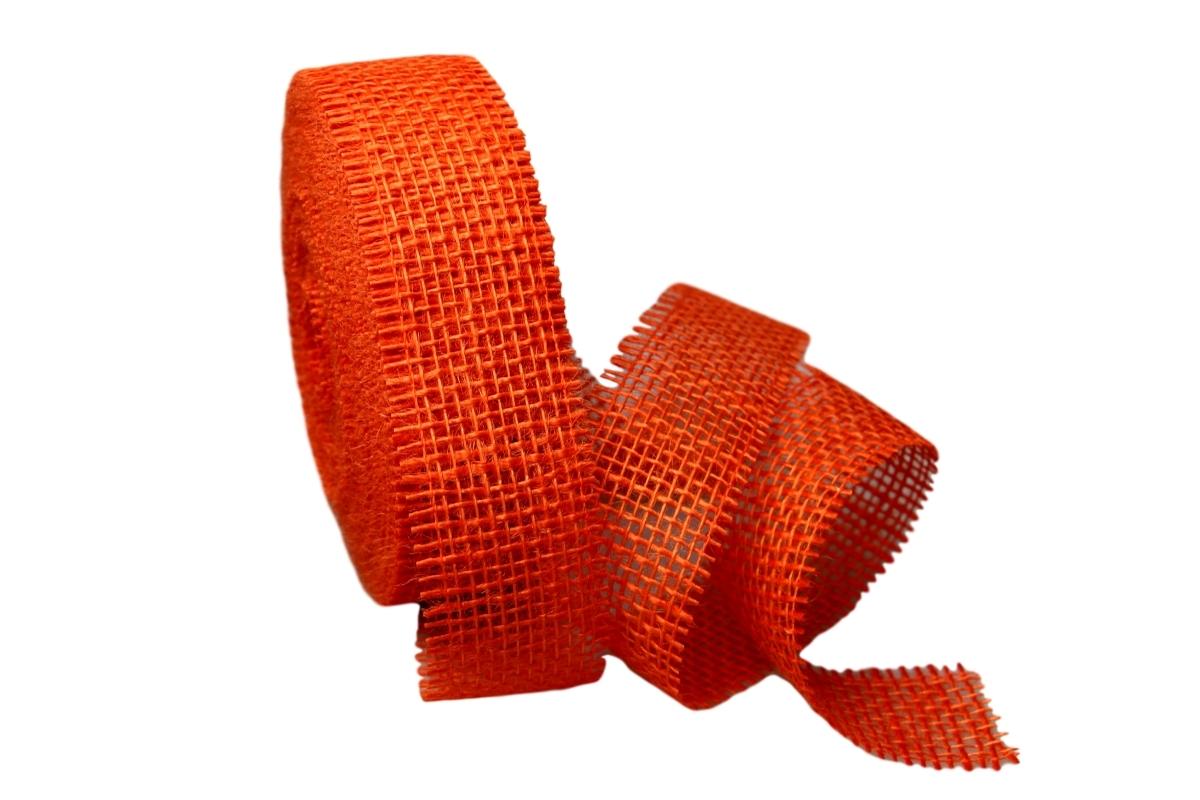Dekoband Jute orange 40mm ohne Draht