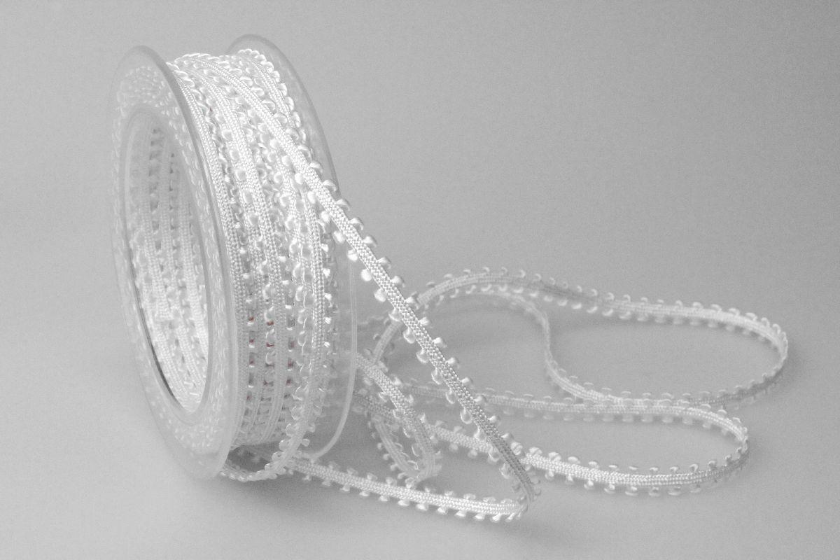Dekoband Minna 7mm weiß ohne Draht