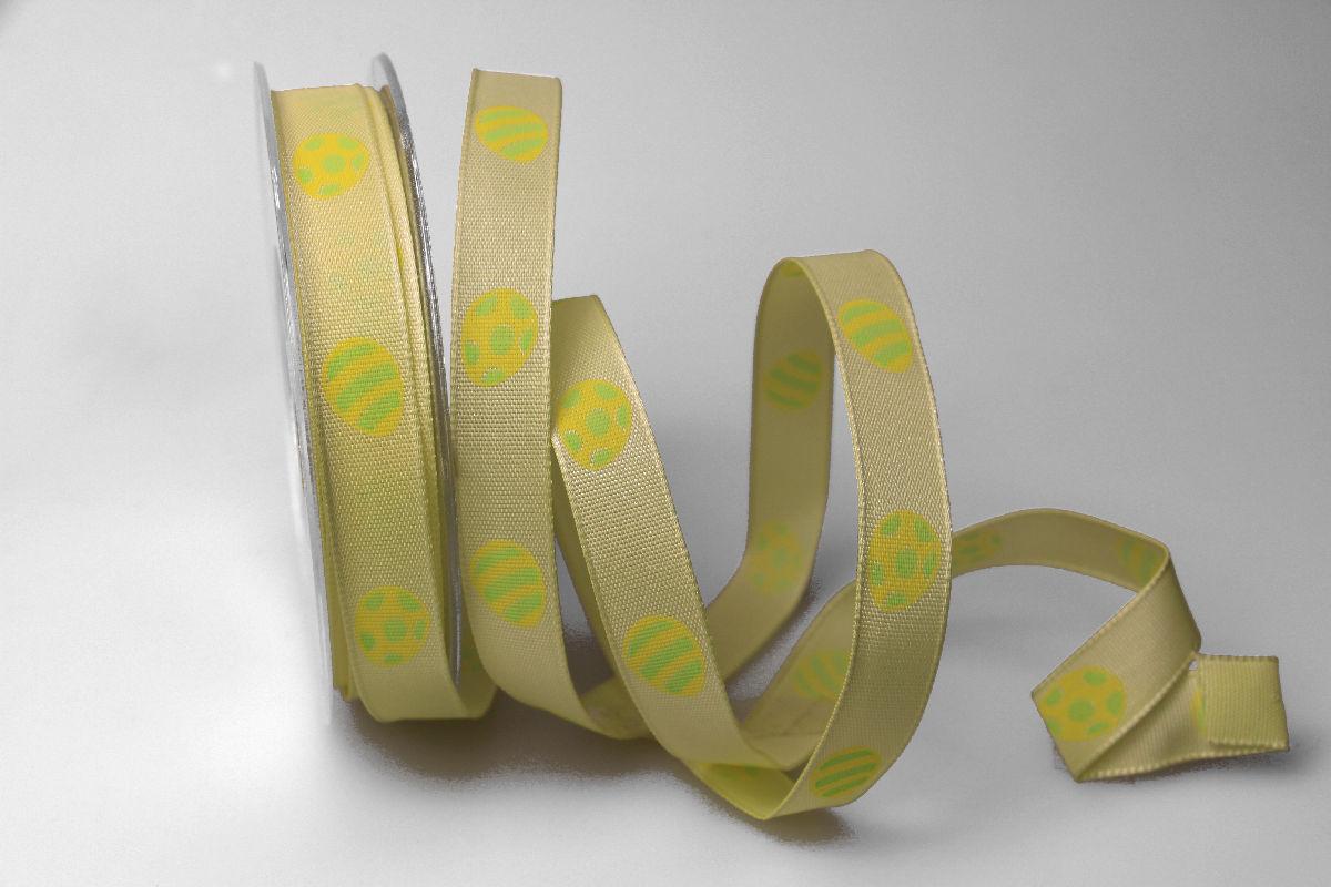 Dekoband Osterei hellgrün 15mm mit Draht