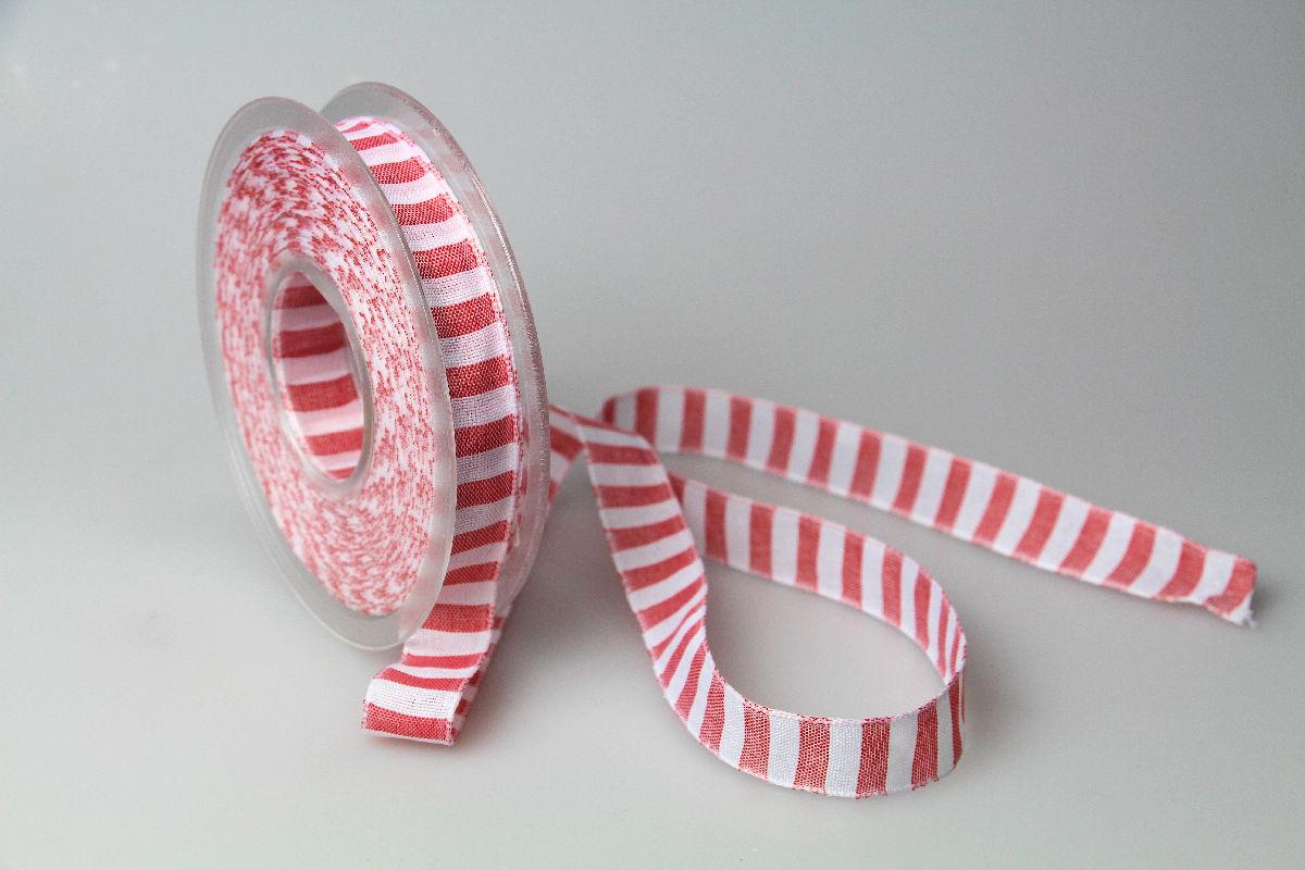 Dekoband Rügen rot 15mm ohne Draht