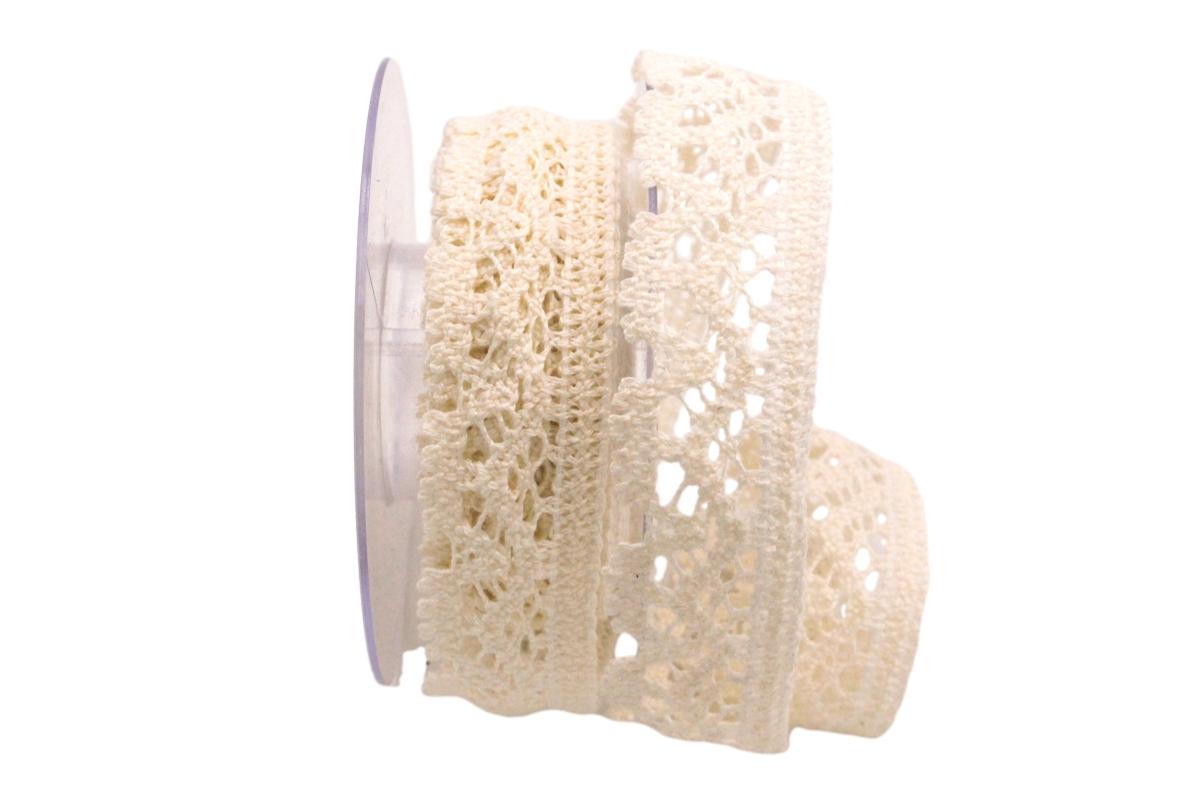 Dekoband Spitze 30mm creme ohne Draht