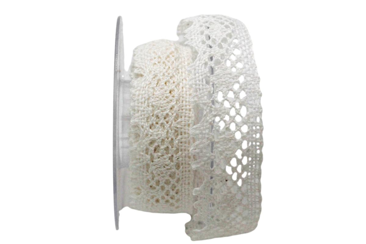 Dekoband Spitze 30mm creme ohne Draht