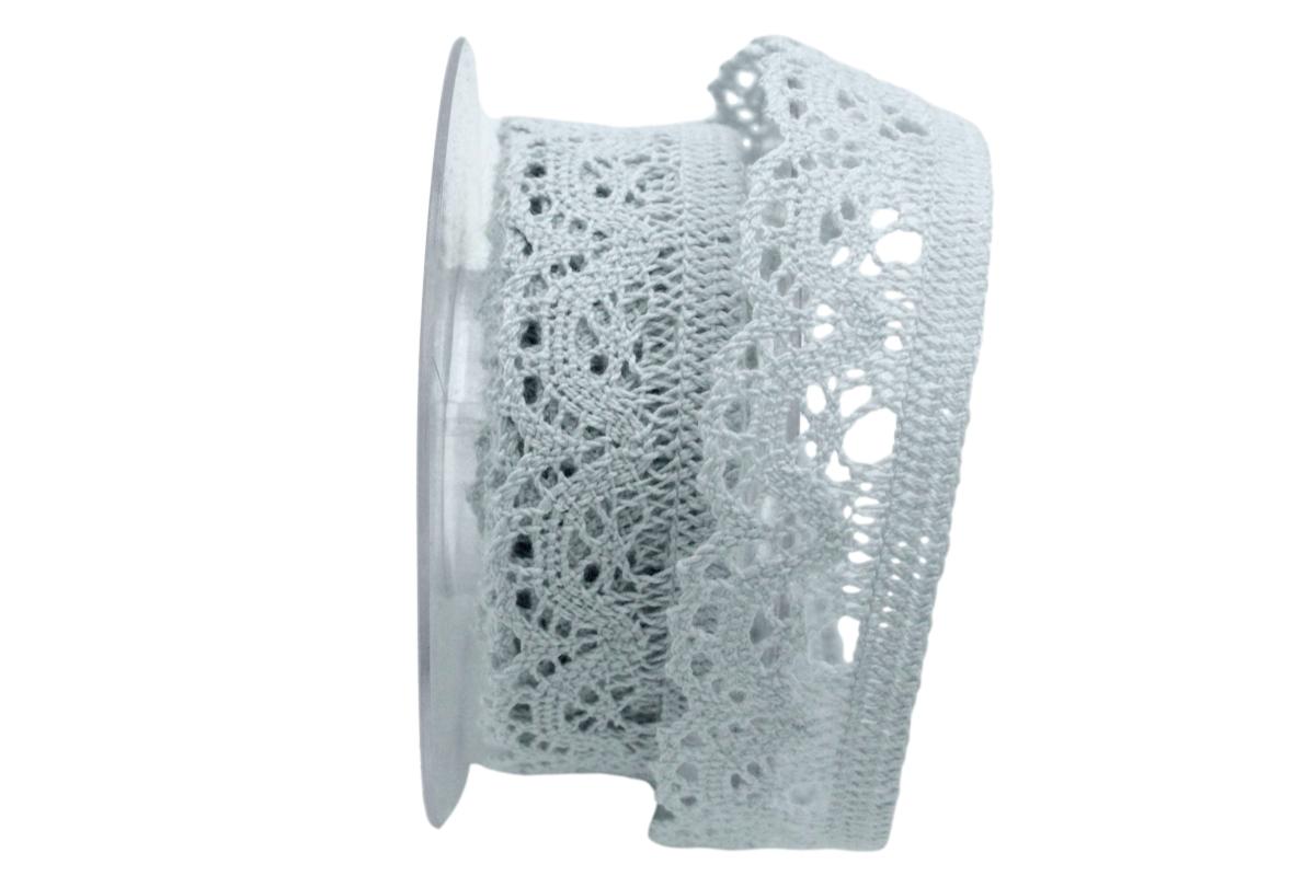 Dekoband Spitze 30mm hellblau / türkis hell ohne Draht