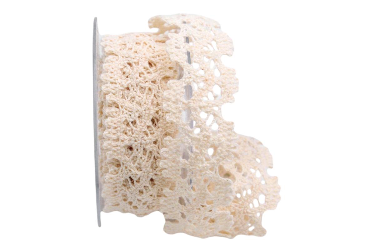 Dekoband Spitze 35mm creme ohne Draht