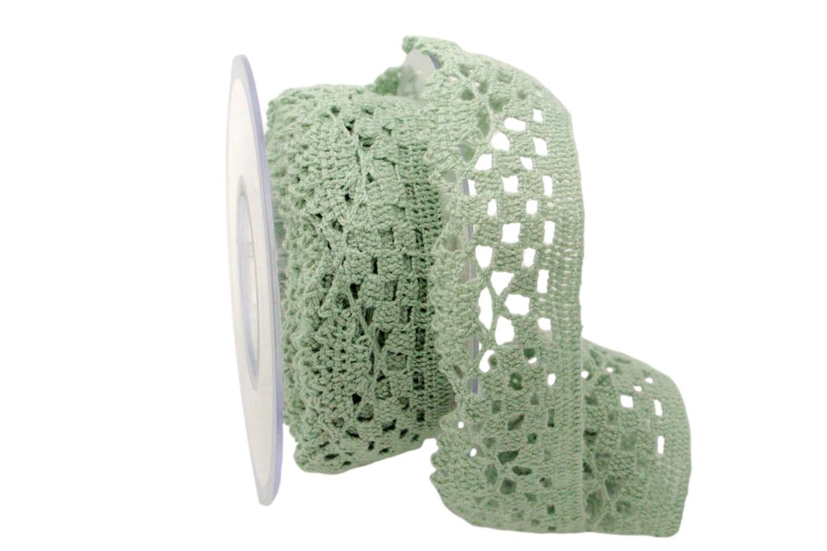 Dekoband Spitze 35mm mintgrün ohne Draht