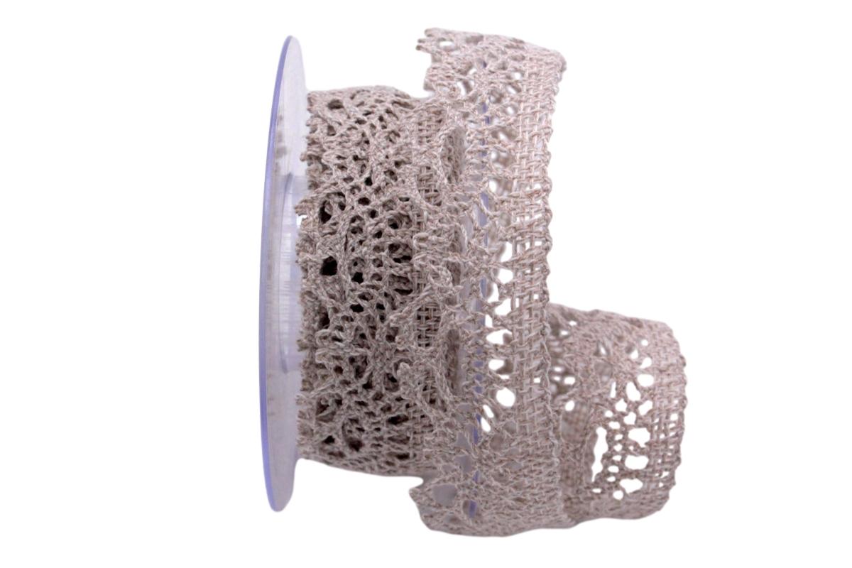 Dekoband Spitze 35mm natur ohne Draht