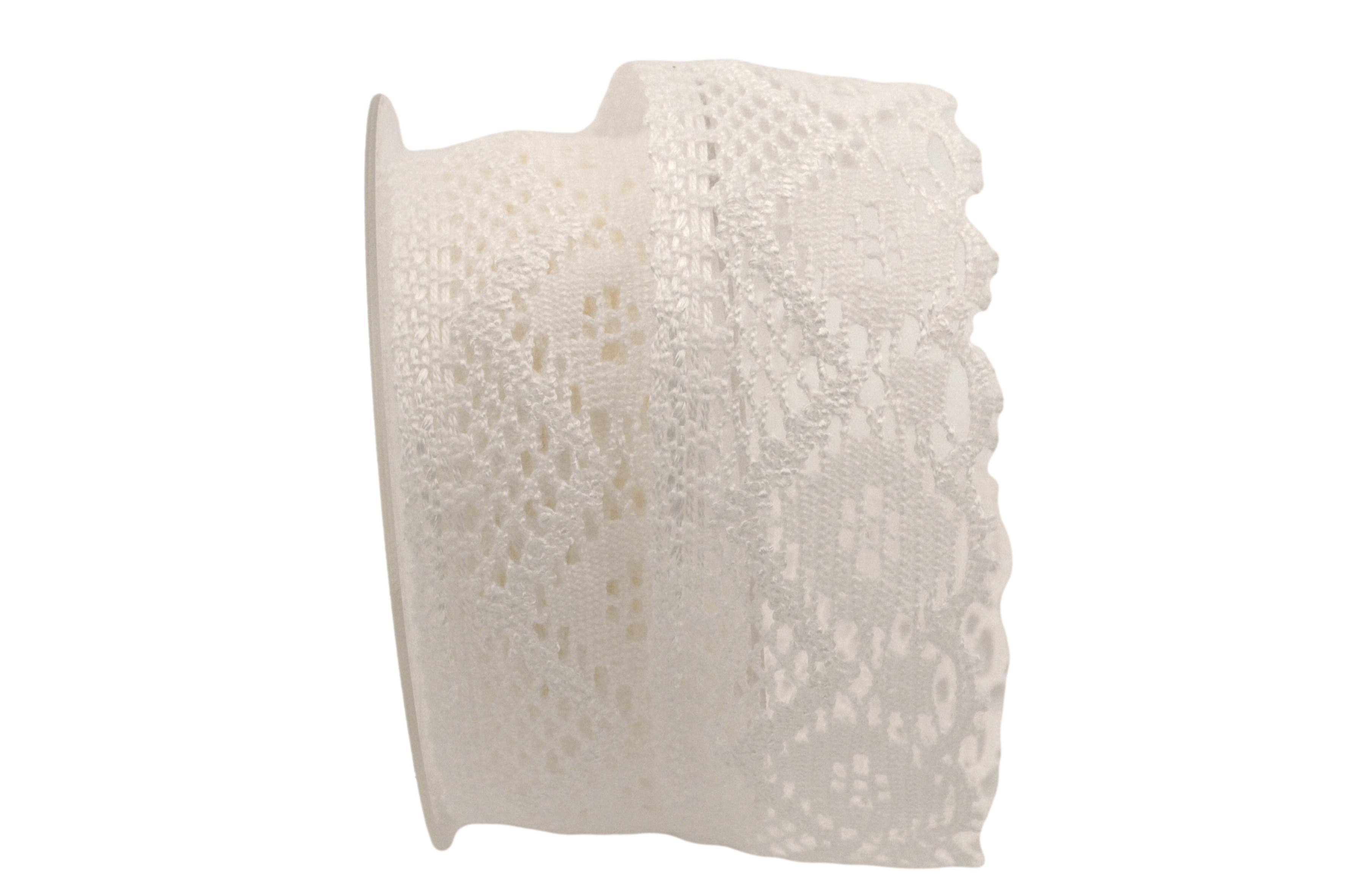 Dekoband Spitze 40mm creme ohne Draht