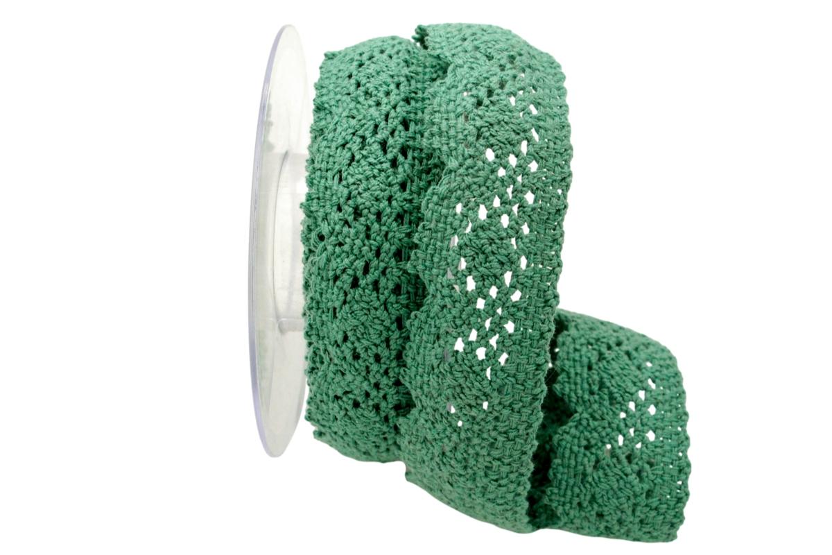 Dekoband Spitze 40mm grün ohne Draht