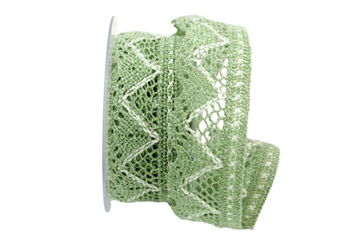 Dekoband Spitze 40mm mintgrün ohne Draht