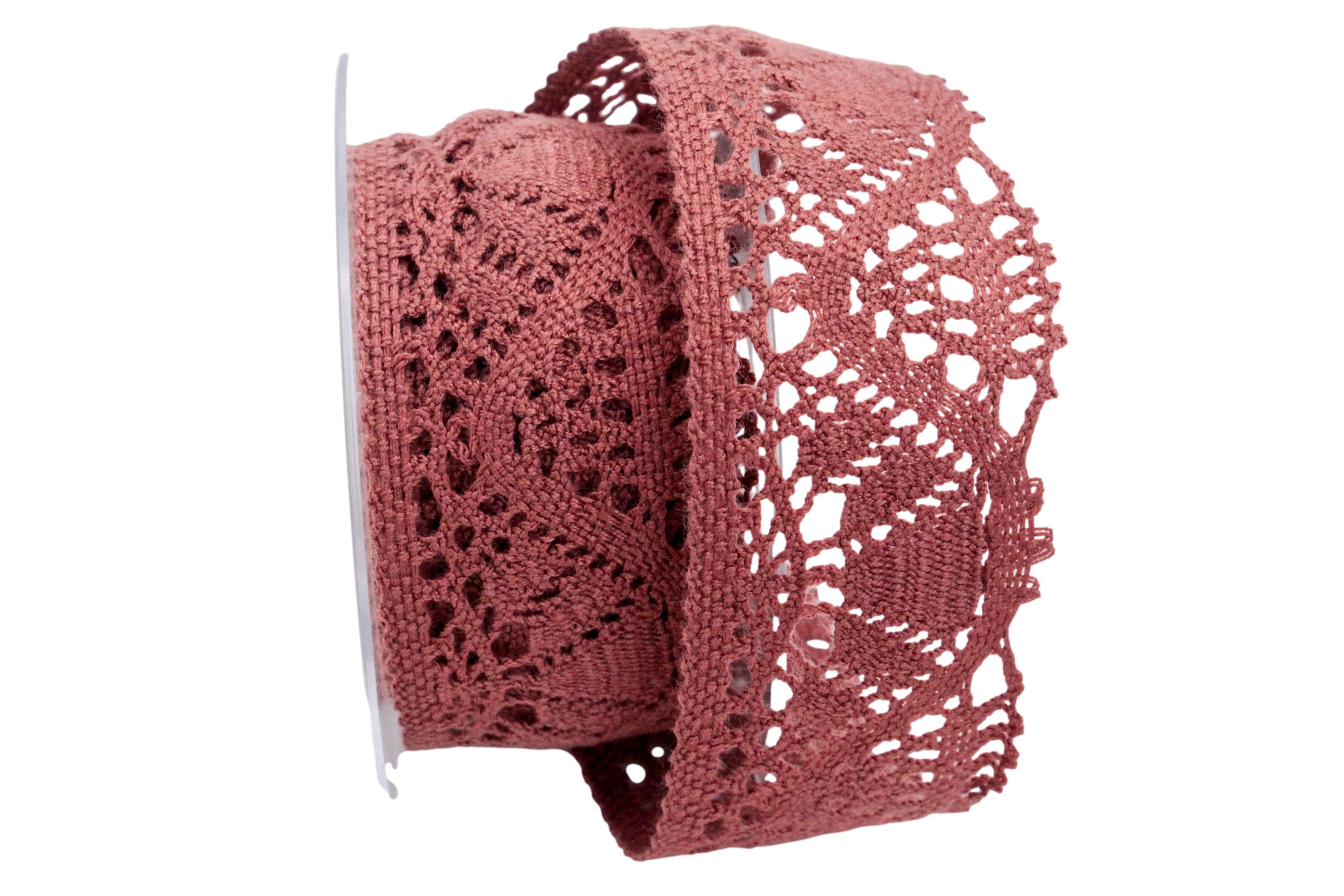 Dekoband Spitze 50mm braun  ohne Draht