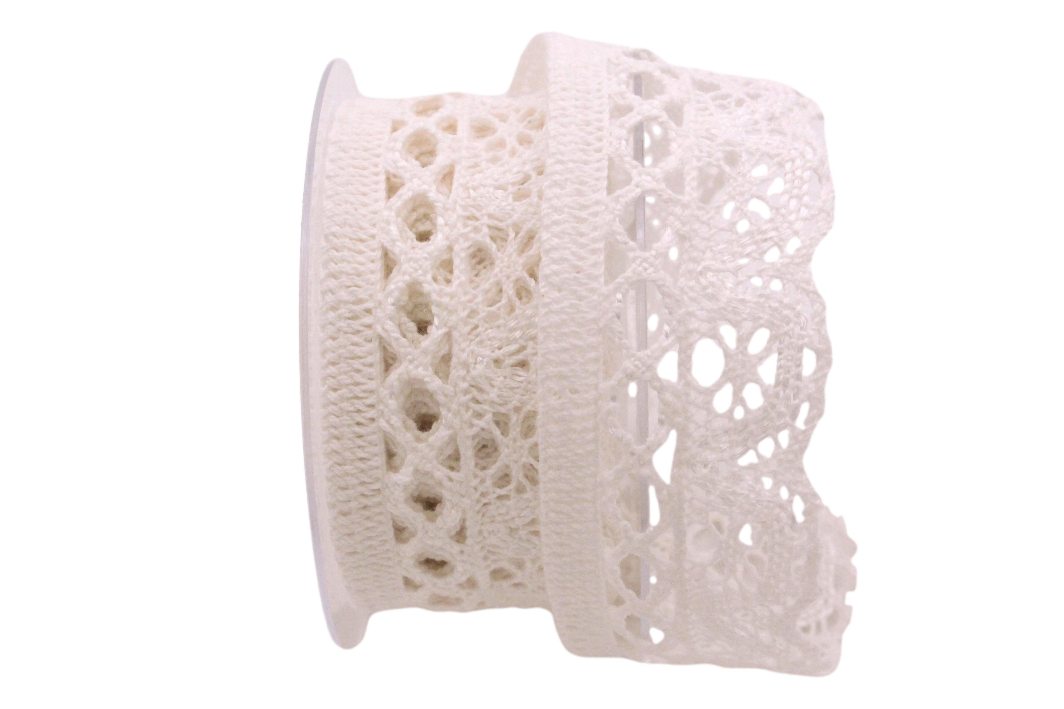 Dekoband Spitze 50mm creme hell ohne Draht