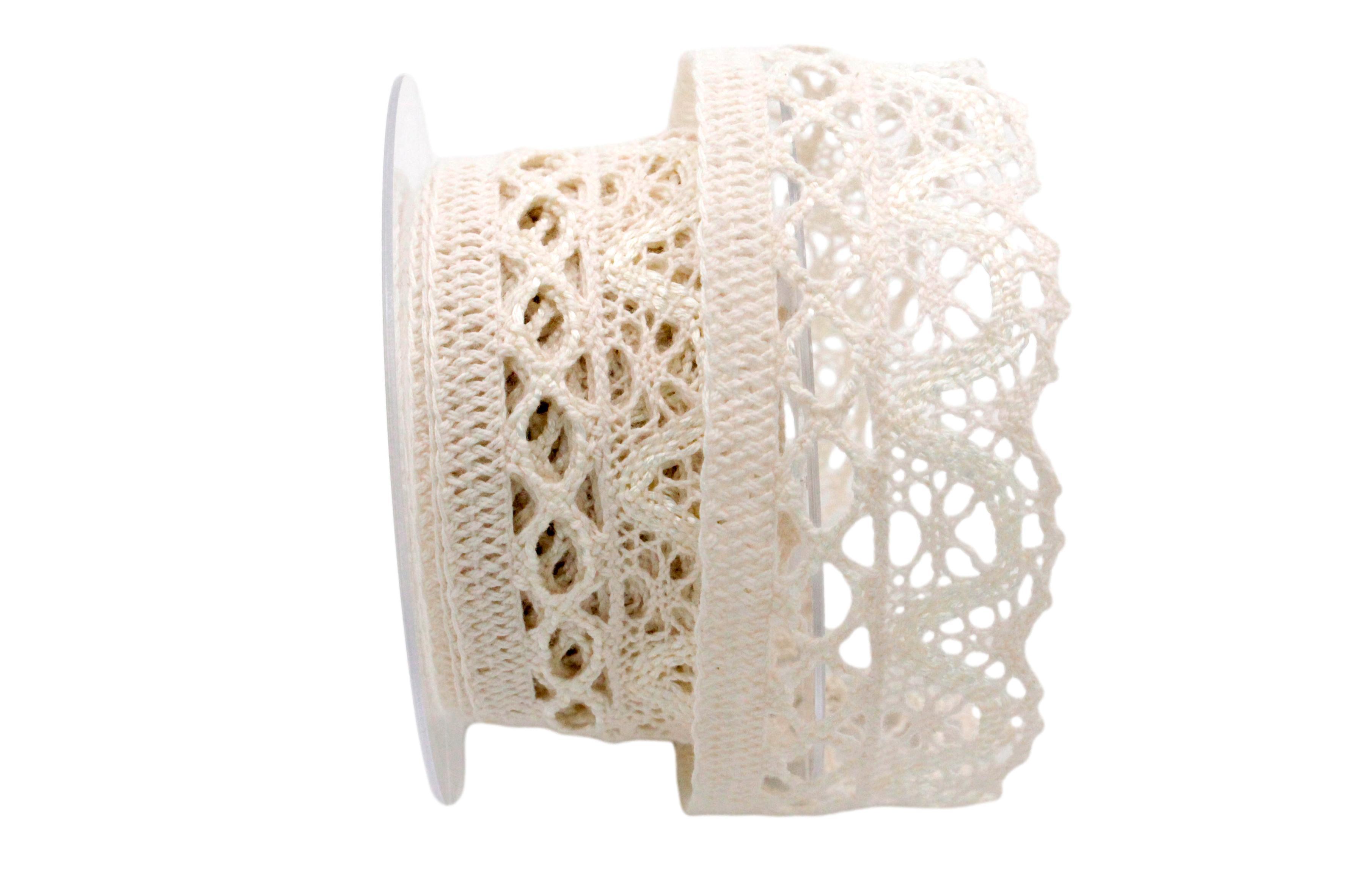 Dekoband Spitze 50mm creme ohne Draht