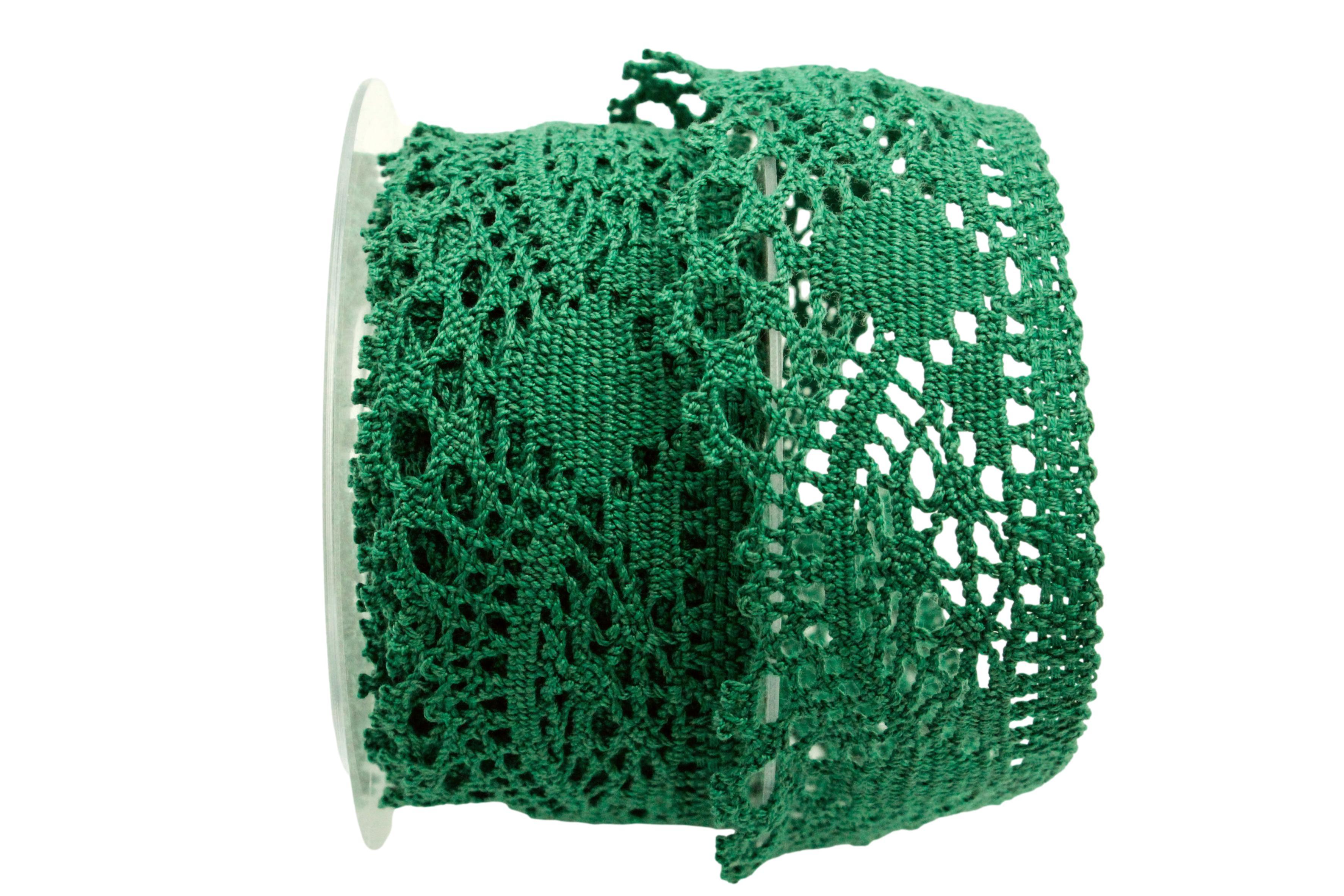 Dekoband Spitze 50mm Grün ohne Draht