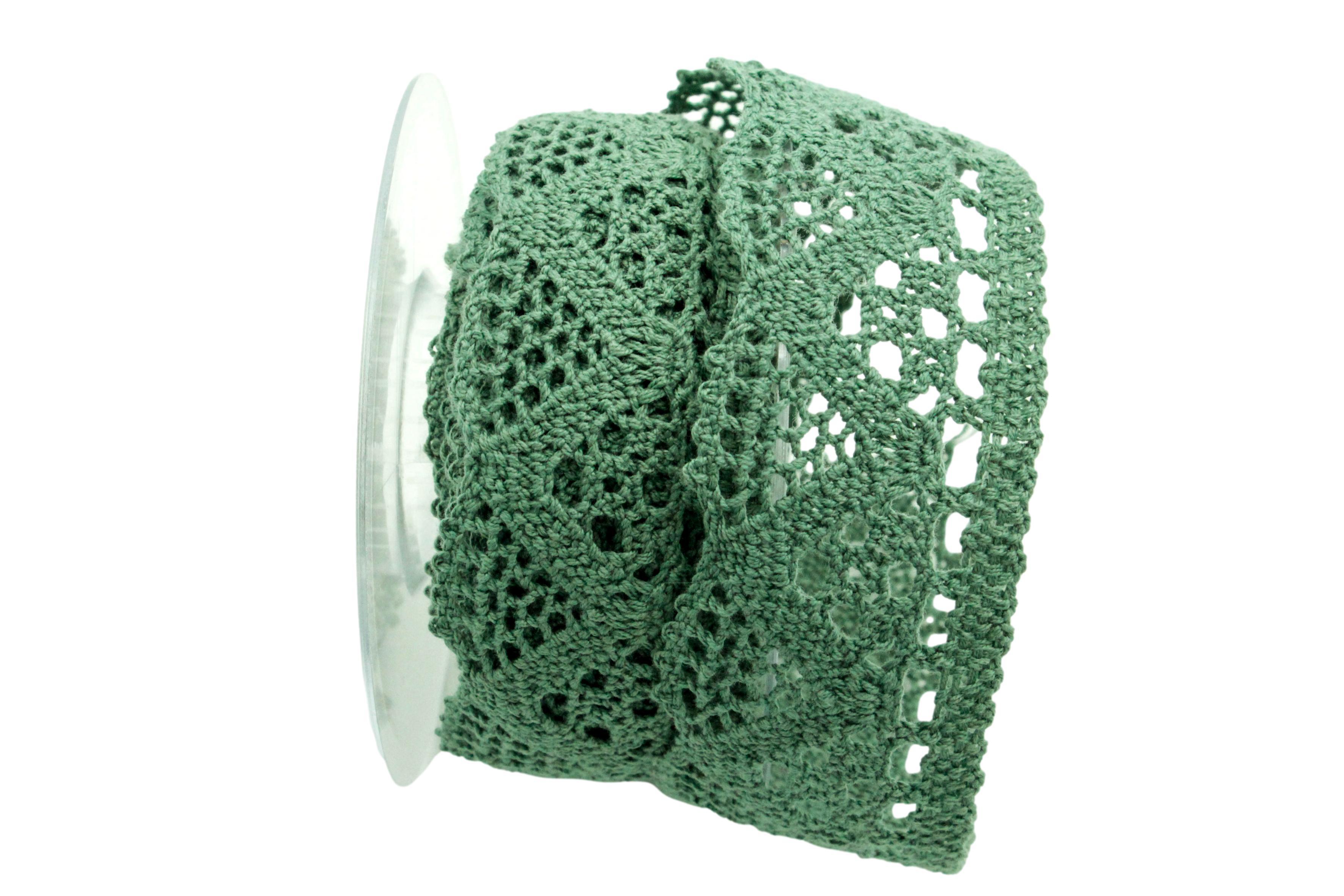 Dekoband Spitze 50mm Grün ohne Draht