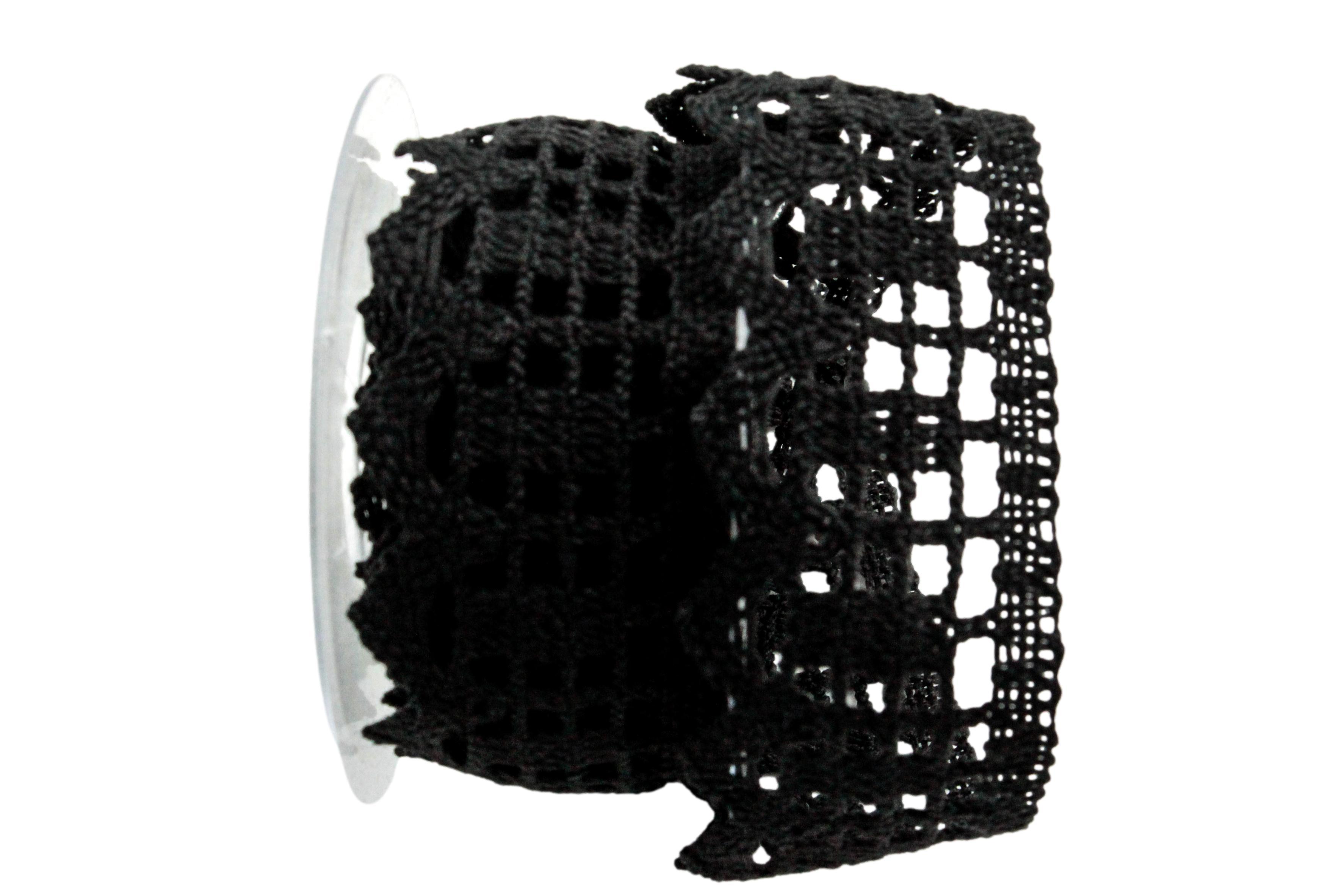 Dekoband Spitze 50mm schwarz ohne Draht
