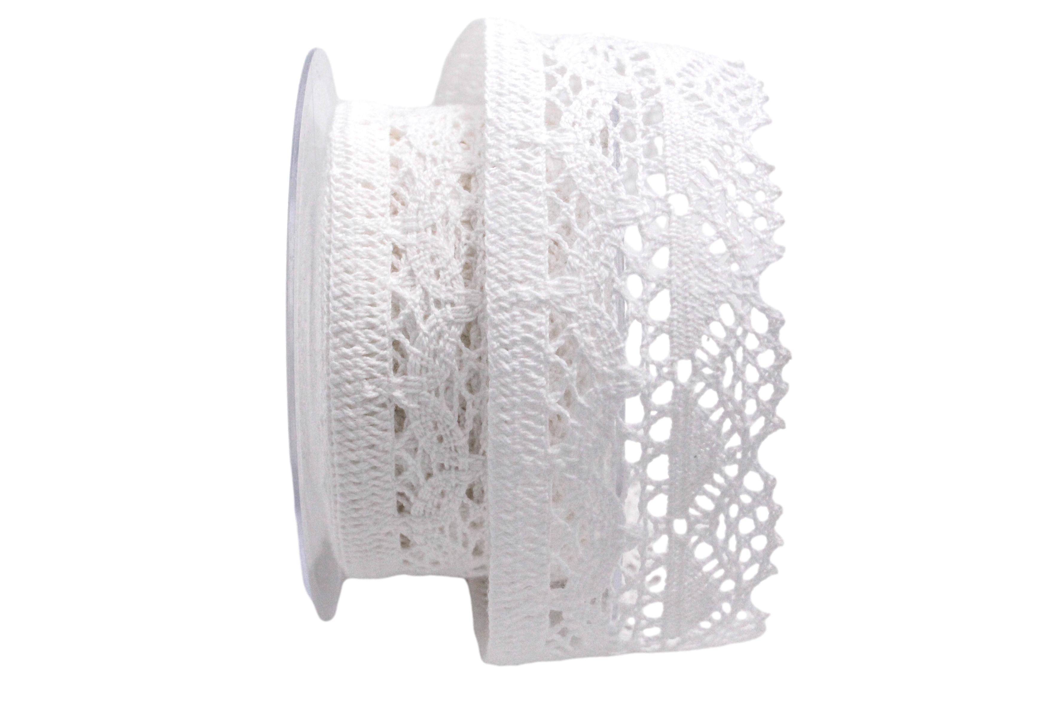 Dekoband Spitze 50mm weiß ohne Draht