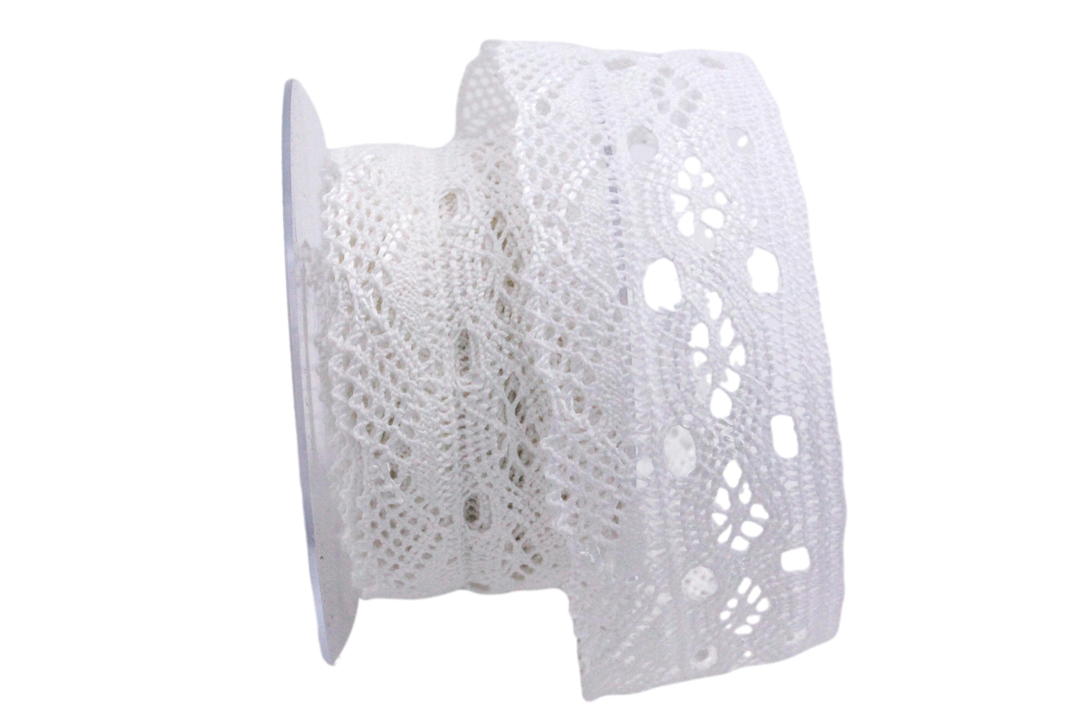 Dekoband Spitze 50mm weiß ohne Draht