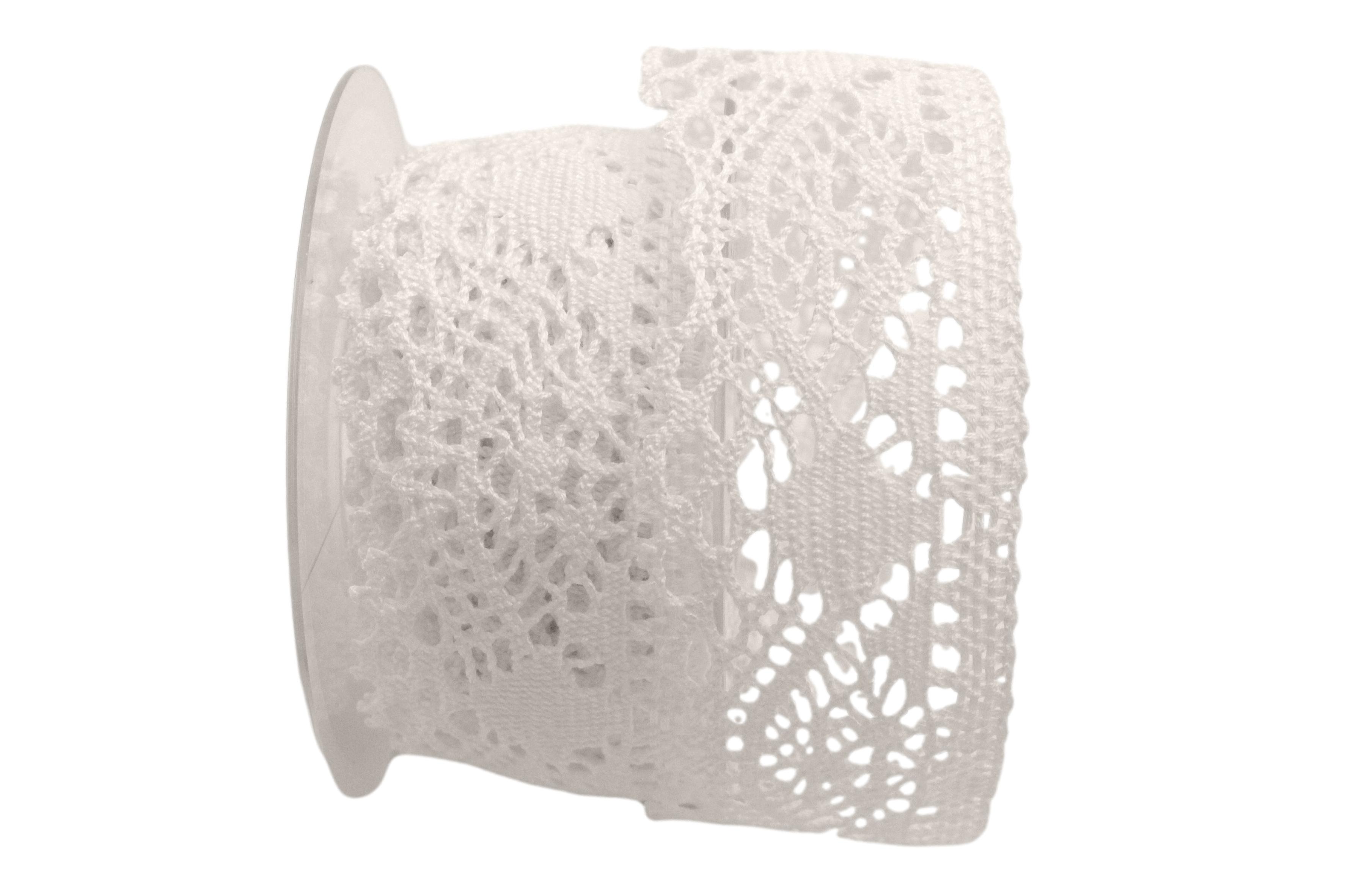 Dekoband Spitze 50mm wollweiß ohne Draht