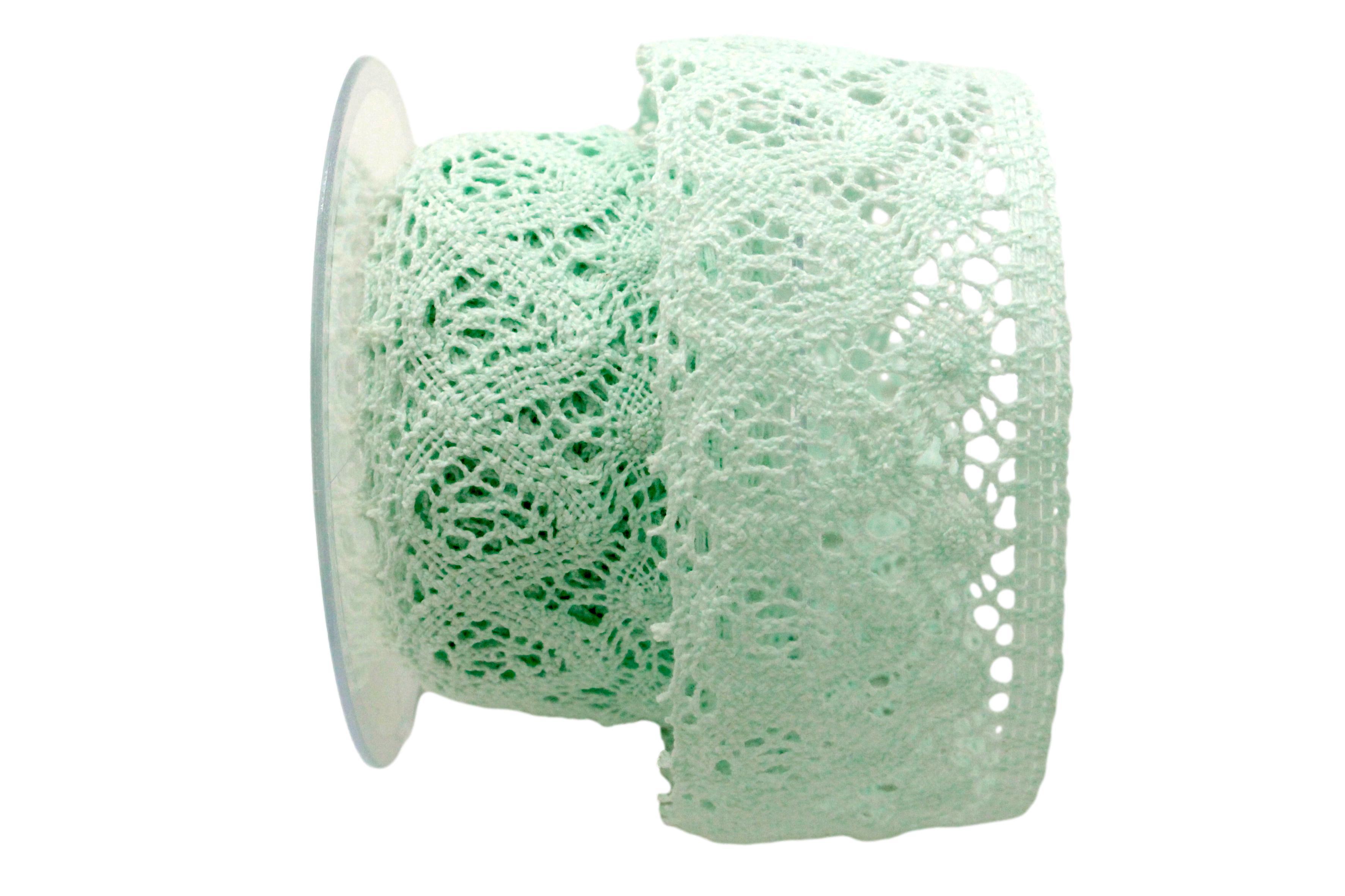 Dekoband Spitze 55mm mintgrün ohne Draht