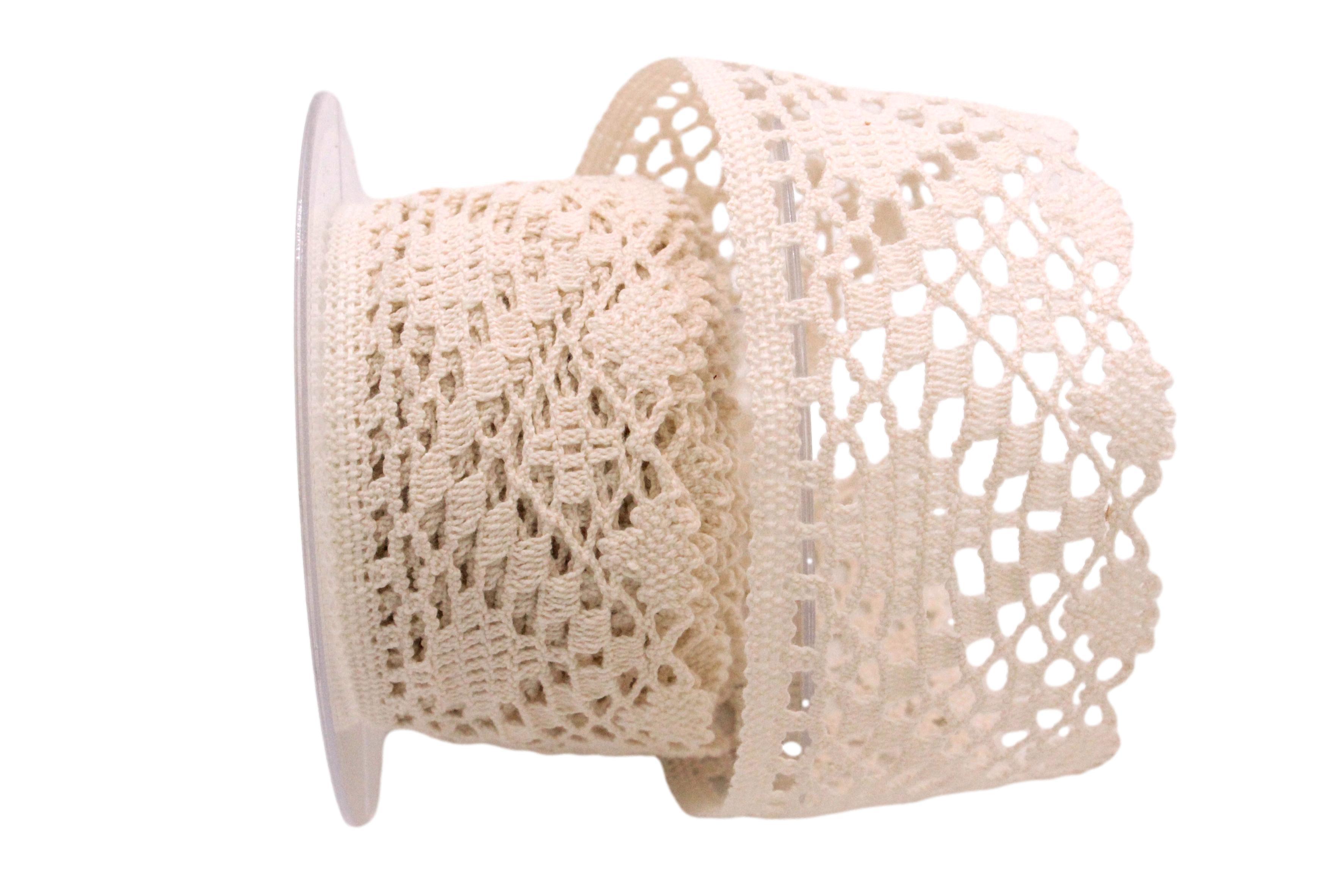 Dekoband Spitze 60mm creme ohne Draht