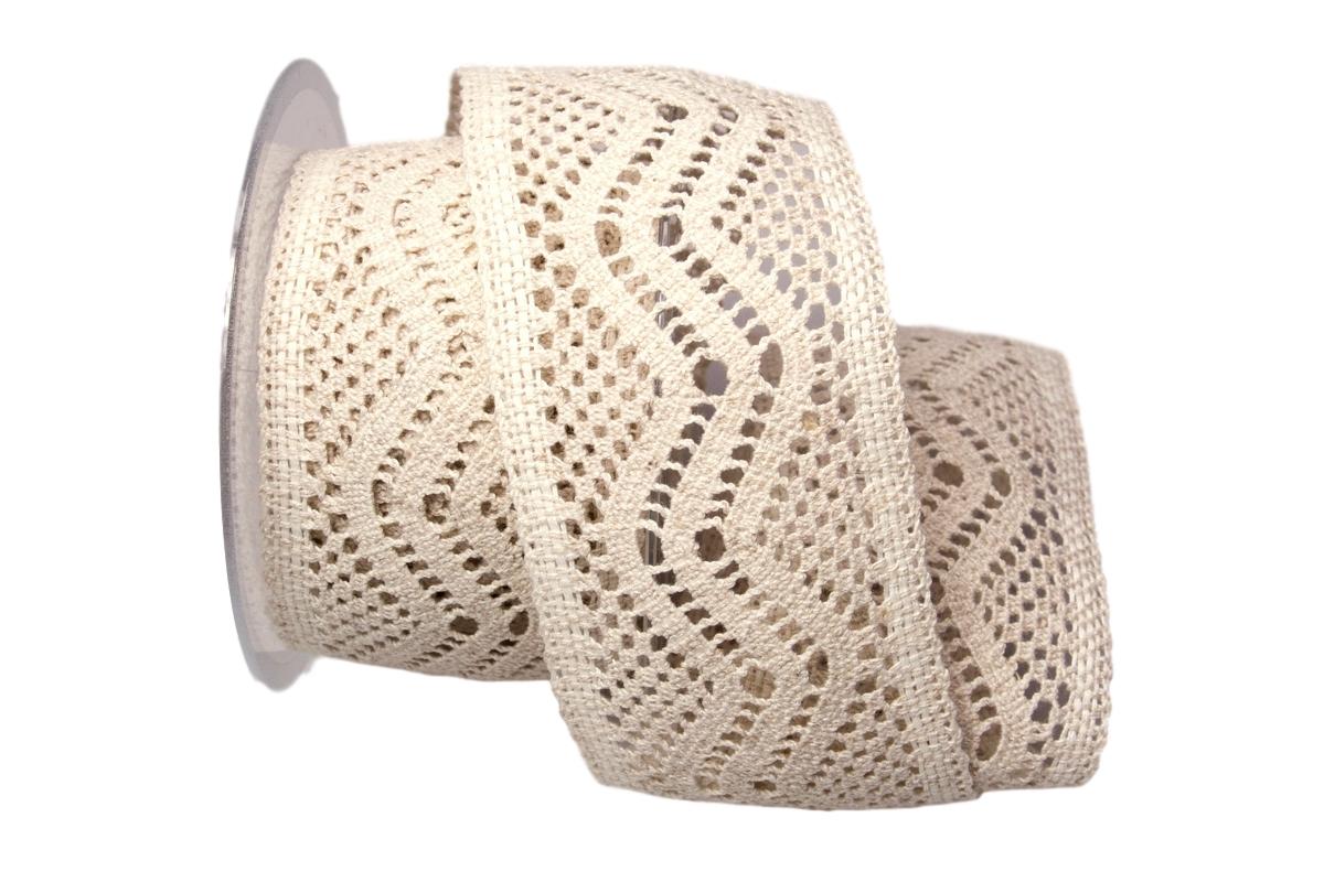 Dekoband Spitze 65mm creme ohne Draht