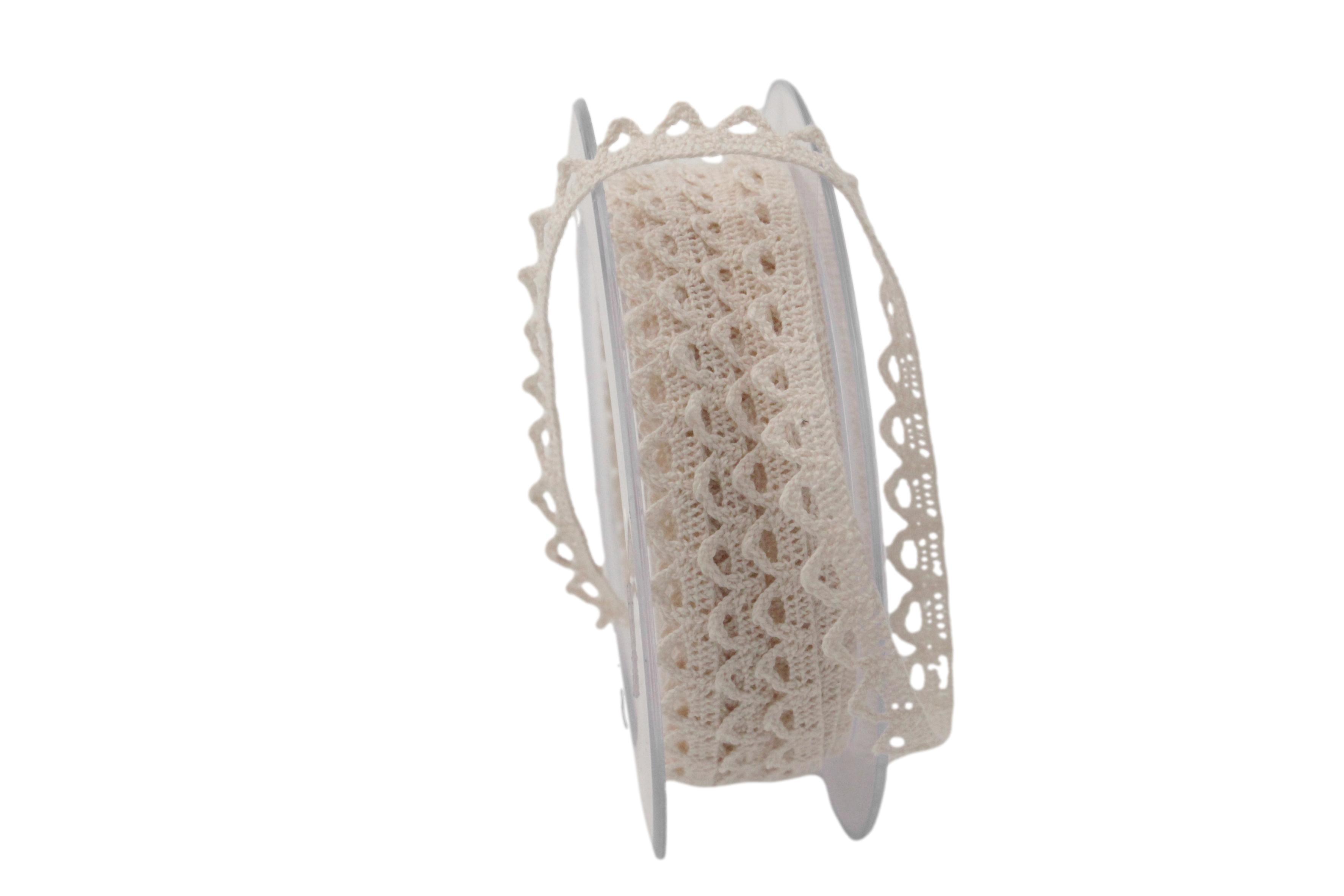 Dekoband Spitze 7-8mm creme ohne Draht
