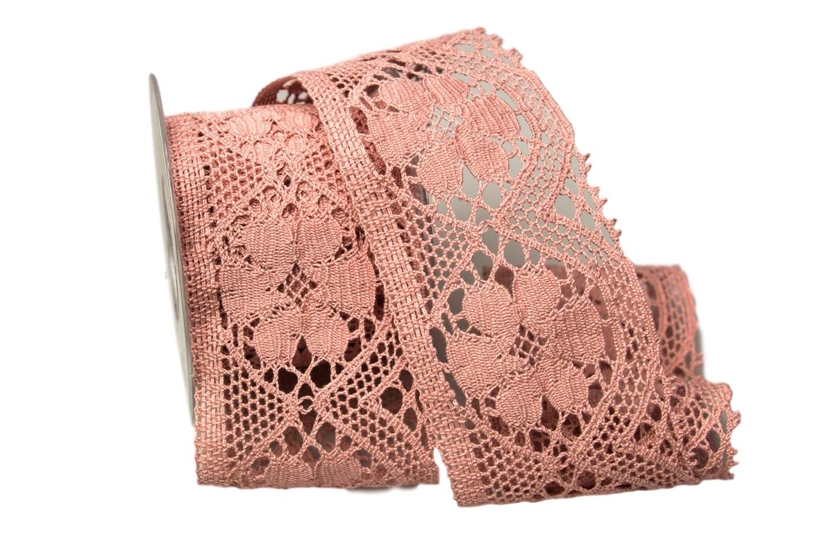 Dekoband Spitze 75mm altrosa ohne Draht