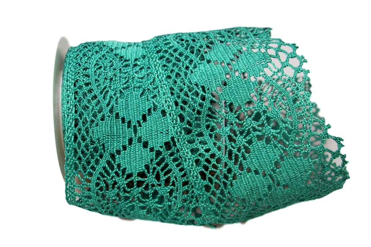 Dekoband Spitze 90mm grün ohne Draht