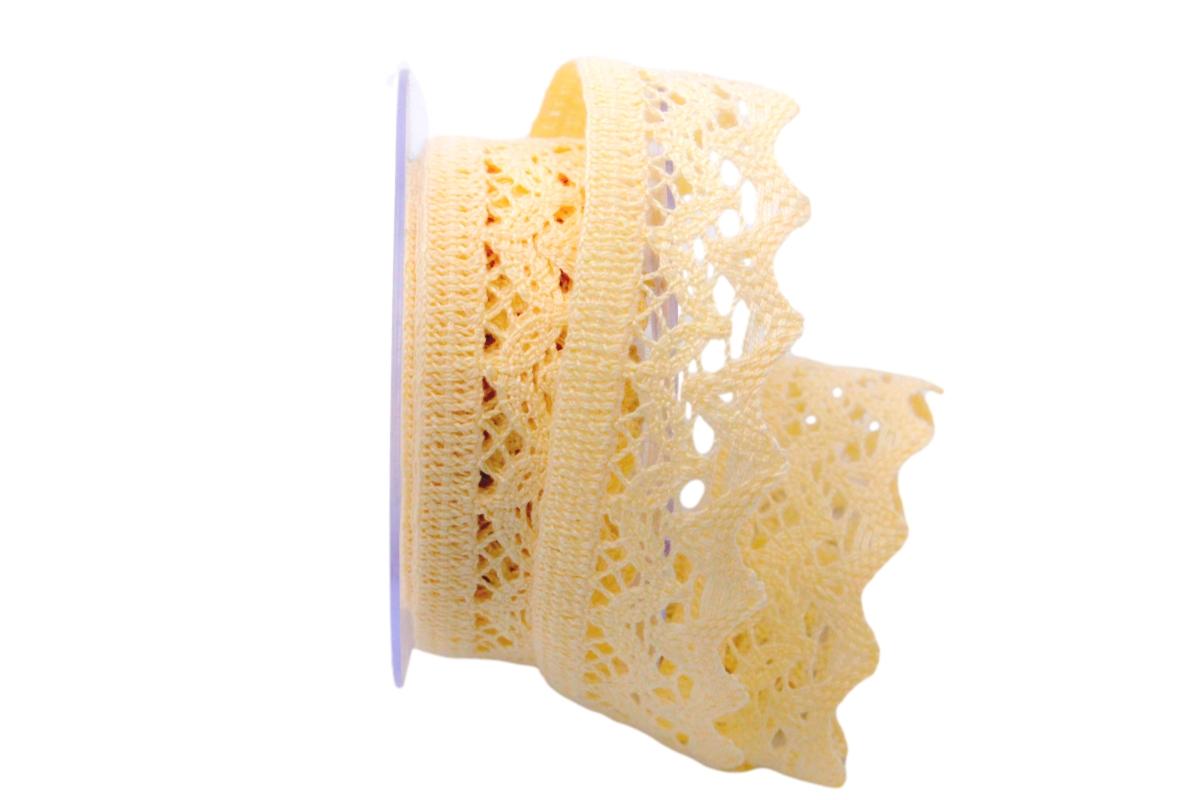 Dekoband Spitze avori 40mm ohne Draht