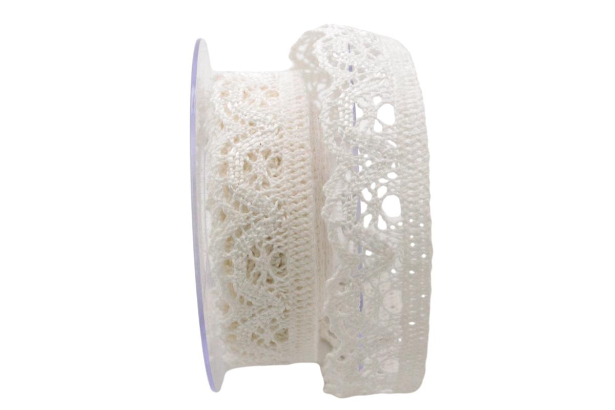 Dekoband Spitze ca. 30mm creme hell ohne Draht