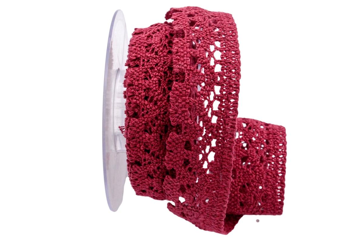 Dekoband Spitze ca. 35mm bordeaux ohne Draht