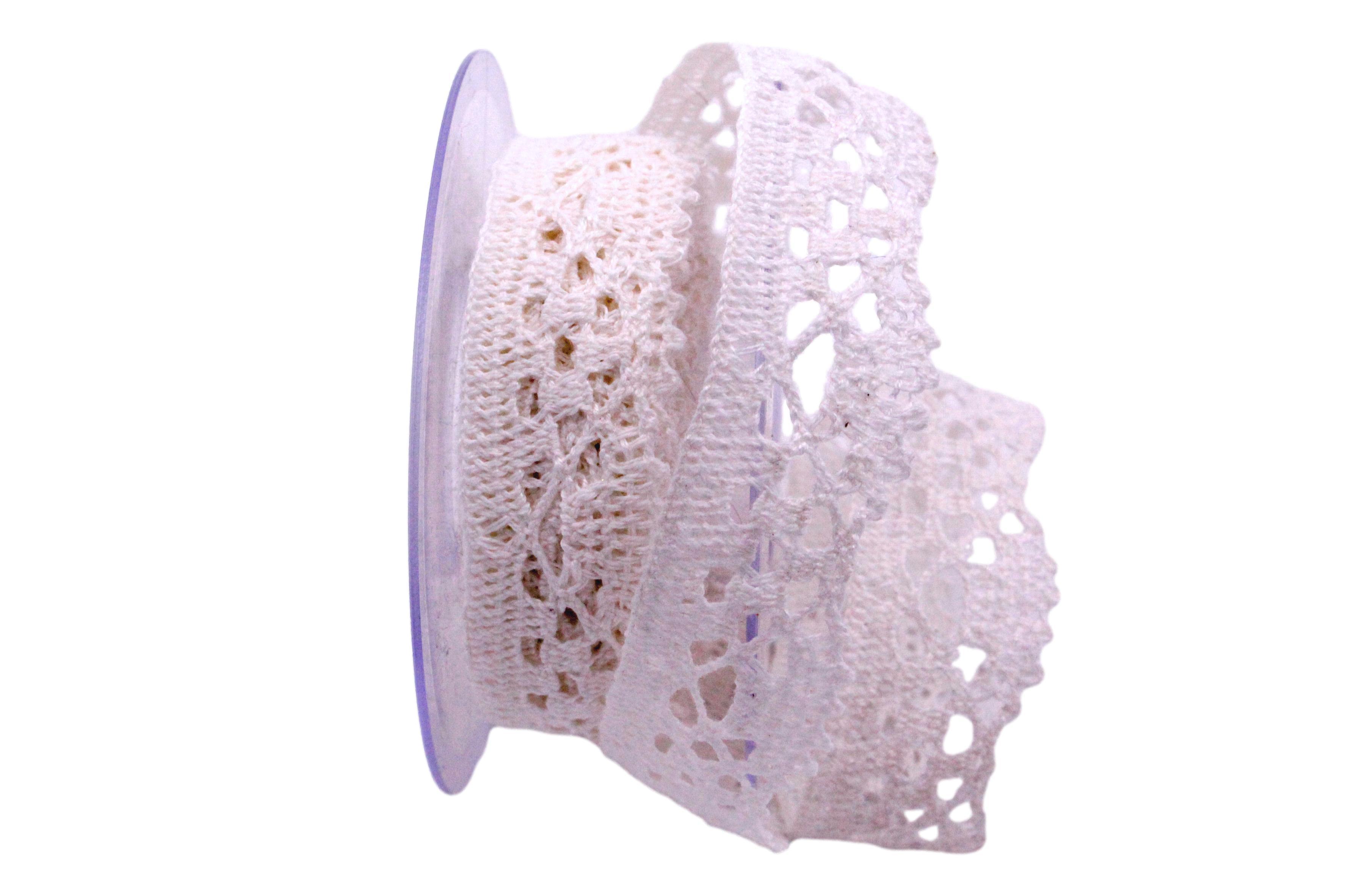 Dekoband Spitze creme 30mm ohne Draht