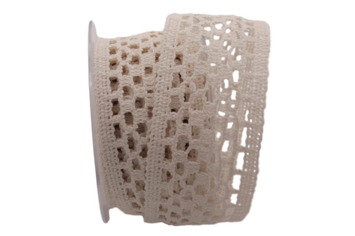 Dekoband Spitze creme 50mm ohne Draht