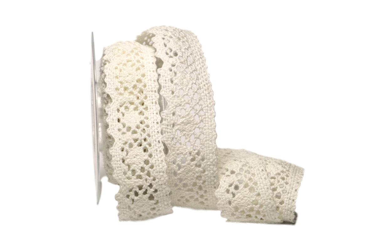 Dekoband Spitze 40mm creme ohne Draht