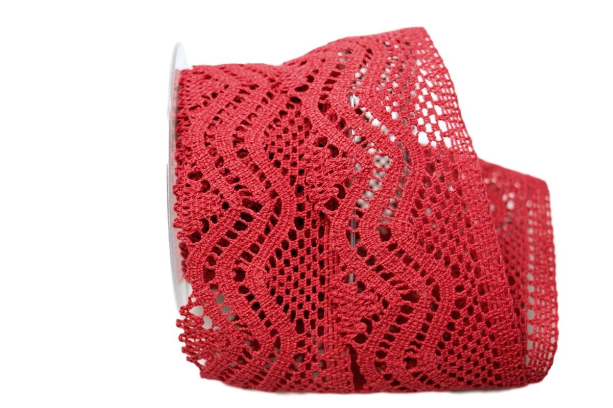 Dekoband Spitze 65mm dunkelrot ohne Draht