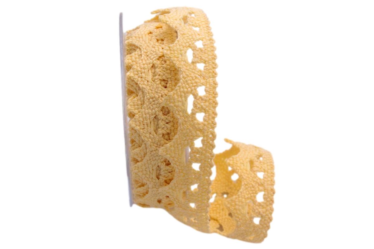 Dekoband Spitze gelb pastell 25mm ohne Draht