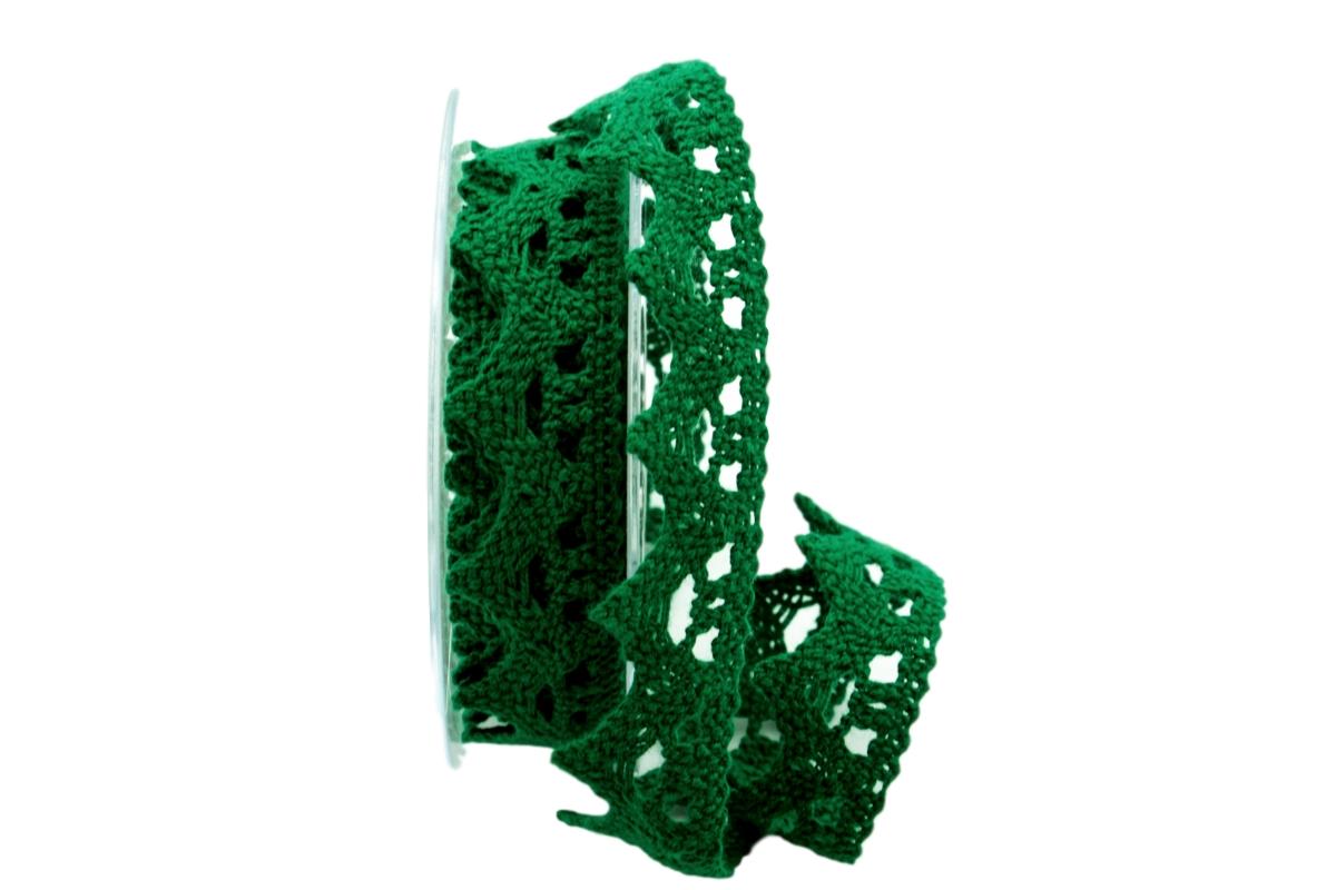Dekoband Spitze grün 25mm ohne Draht