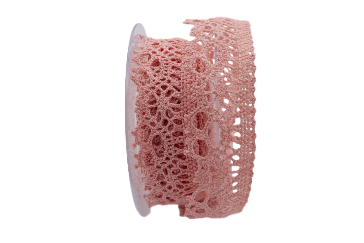 Dekoband Spitze lachs ca. 35mm ohne Draht