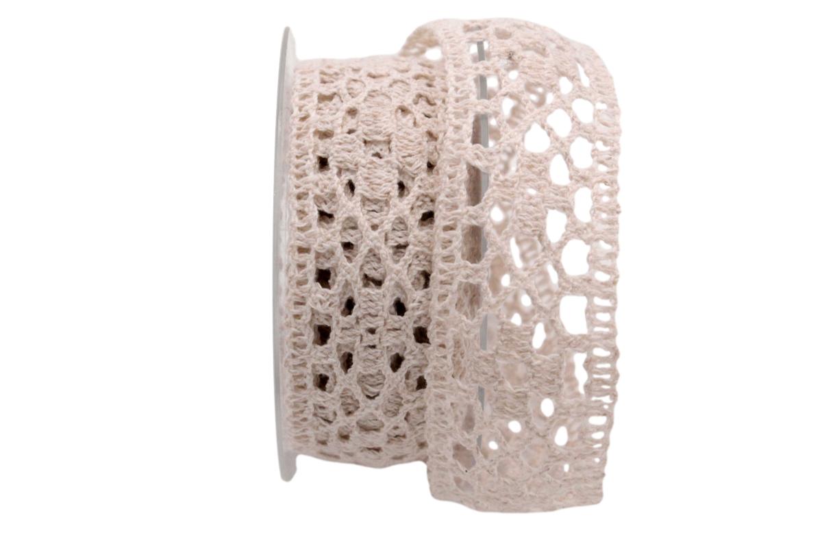 Dekoband Spitze natur 40mm ohne Draht