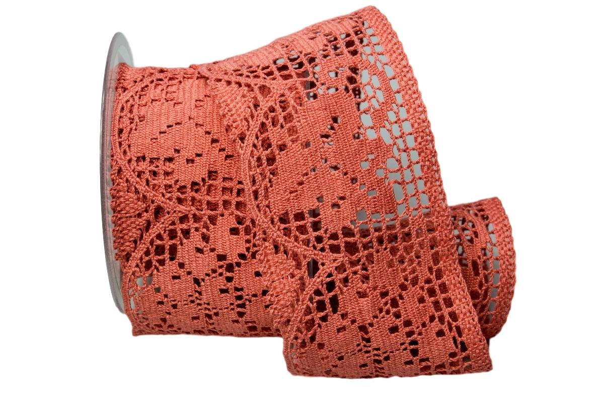 Dekoband Spitze rost 75mm ohne Draht