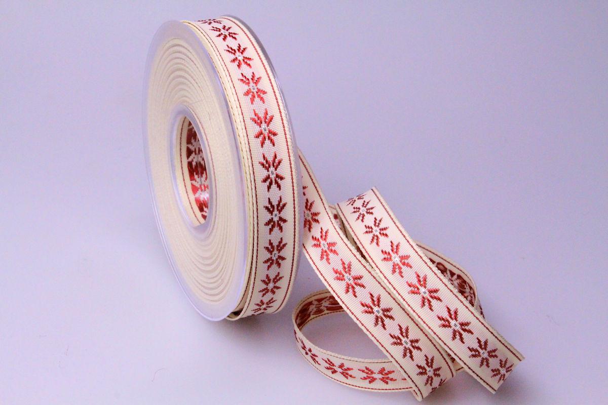 Dekoband Traditional bordeaux 15mm ohne Draht