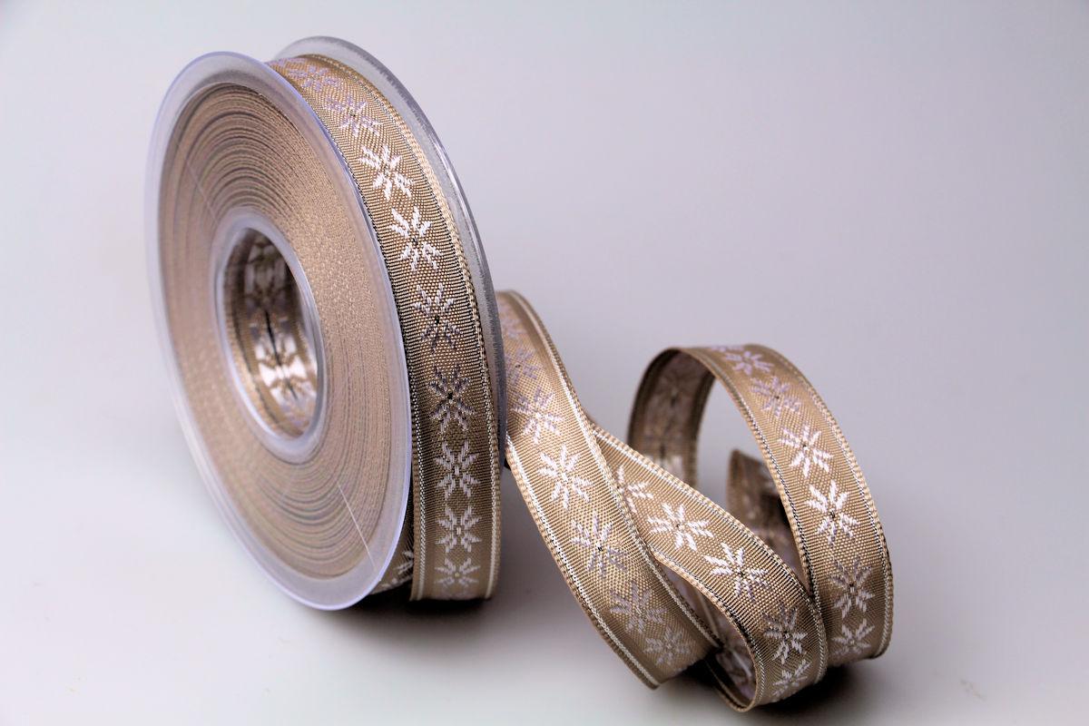 Dekoband Traditional toffee 15mm ohne Draht